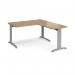 TR10 desk 1400mm x 800mm with 800mm return desk - silver frame, oak top TRD14SO