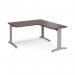 TR10 desk 1400mm x 800mm with 800mm return desk - silver frame, walnut top TRD14SW