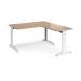 TR10 desk 1400mm x 800mm with 800mm return desk - white frame, beech top TRD14WB