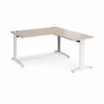 TR10 desk 1400mm x 800mm with 800mm return desk - white frame and maple top