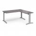 TR10 desk 1600mm x 800mm with 800mm return desk - silver frame, grey oak top TRD16SGO