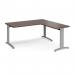 TR10 desk 1600mm x 800mm with 800mm return desk - silver frame, walnut top TRD16SW