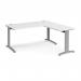 TR10 desk 1600mm x 800mm with 800mm return desk - silver frame, white top TRD16SWH