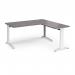 TR10 desk 1600mm x 800mm with 800mm return desk - white frame, grey oak top TRD16WGO