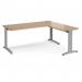 TR10 desk 1800mm x 800mm with 800mm return desk - silver frame, beech top TRD18SB