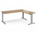 TR10 desk 1800mm x 800mm with 800mm return desk - silver frame, oak top TRD18SO