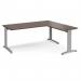 TR10 desk 1800mm x 800mm with 800mm return desk - silver frame, walnut top TRD18SW