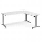 TR10 desk 1800mm x 800mm with 800mm return desk - silver frame, white top TRD18SWH