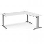 TR10 desk 1800mm x 800mm with 800mm return desk - silver frame, white top TRD18SWH