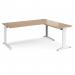 TR10 desk 1800mm x 800mm with 800mm return desk - white frame, beech top TRD18WB