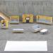 Trinity square coffee table 700 x 700mm - onyx grey top TR-TBL-SQ-OG