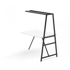 Trellis modular worktable 1400 wide add on unit in white TRW-WSA14WH