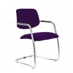 Tuba chrome cantilever frame conference chair with half upholstered back - Tarot Purple
