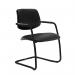 Tuba black cantilever frame conference chair with half upholstered back - made to order