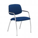 Tuba chrome 4 leg frame conference chair with half upholstered back - Curacao Blue TUB104C1-C-YS005