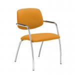 Tuba chrome 4 leg frame conference chair with half upholstered back - Solano Yellow TUB104C1-C-YS072