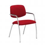 Tuba chrome 4 leg frame conference chair with half upholstered back - Panama Red TUB104C1-C-YS079