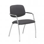 Tuba chrome 4 leg frame conference chair with half upholstered back - Blizzard Grey TUB104C1-C-YS081