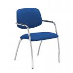 Tuba chrome 4 leg frame conference chair with half upholstered back - Scuba Blue TUB104C1-C-YS082