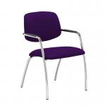 Tuba chrome 4 leg frame conference chair with half upholstered back - Tarot Purple TUB104C1-C-YS084