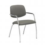 Tuba chrome 4 leg frame conference chair with half upholstered back - Slip Grey TUB104C1-C-YS094