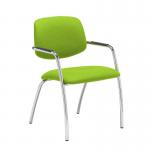 Tuba chrome 4 leg frame conference chair with half upholstered back - Madura Green TUB104C1-C-YS156