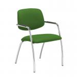Tuba chrome 4 leg frame conference chair with half upholstered back - Lombok Green TUB104C1-C-YS159