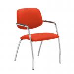 Tuba chrome 4 leg frame conference chair with half upholstered back - Tortuga Orange TUB104C1-C-YS168