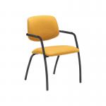 Tuba black 4 leg frame conference chair with half upholstered back - made to order TUB104C1-K