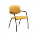 Tuba black 4 leg frame conference chair with half upholstered back - made to order TUB104C1-K