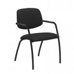 Tuba black 4 leg frame conference chair with half upholstered back - Havana Black TUB104C1-K-YS009