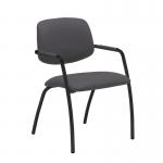 Tuba black 4 leg frame conference chair with half upholstered back - Blizzard Grey TUB104C1-K-YS081