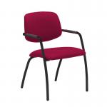 Tuba black 4 leg frame conference chair with half upholstered back - Diablo Pink TUB104C1-K-YS101