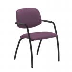 Tuba black 4 leg frame conference chair with half upholstered back - Bridgetown Purple TUB104C1-K-YS102