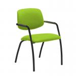 Tuba black 4 leg frame conference chair with half upholstered back - Madura Green TUB104C1-K-YS156
