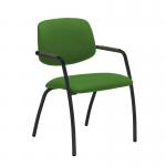 Tuba black 4 leg frame conference chair with half upholstered back - Lombok Green TUB104C1-K-YS159