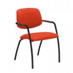 Tuba black 4 leg frame conference chair with half upholstered back - Tortuga Orange TUB104C1-K-YS168