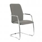 Tuba chrome cantilever frame conference chair with fully upholstered back - Slip Grey TUB200C1-C-YS094