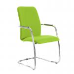 Tuba chrome cantilever frame conference chair with fully upholstered back - Madura Green TUB200C1-C-YS156