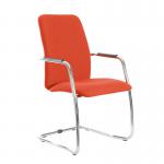Tuba chrome cantilever frame conference chair with fully upholstered back - Tortuga Orange TUB200C1-C-YS168