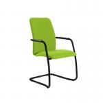Tuba black cantilever frame conference chair with fully upholstered back - made to order TUB200C1-K
