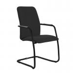 Tuba black cantilever frame conference chair with fully upholstered back - Havana Black TUB200C1-K-YS009