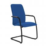 Tuba black cantilever frame conference chair with fully upholstered back - Scuba Blue TUB200C1-K-YS082