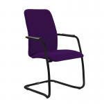 Tuba black cantilever frame conference chair with fully upholstered back - Tarot Purple TUB200C1-K-YS084