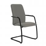 Tuba black cantilever frame conference chair with fully upholstered back - Slip Grey TUB200C1-K-YS094