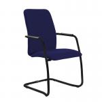 Tuba black cantilever frame conference chair with fully upholstered back - Ocean Blue TUB200C1-K-YS100
