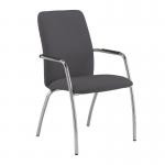 Tuba chrome 4 leg frame conference chair with fully upholstered back - Blizzard Grey TUB204C1-C-YS081