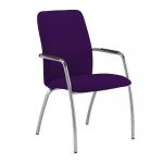 Tuba chrome 4 leg frame conference chair with fully upholstered back - Tarot Purple TUB204C1-C-YS084