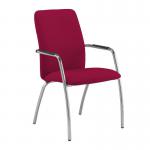 Tuba chrome 4 leg frame conference chair with fully upholstered back - Diablo Pink TUB204C1-C-YS101