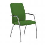 Tuba chrome 4 leg frame conference chair with fully upholstered back - Lombok Green TUB204C1-C-YS159